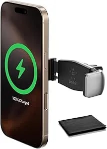 Belkin Universal Car Vent Mount For Smartphones – Secure Adjustable Grip Holder For Iphone, Samsung, Pixel, Lg, Rotates 180° For Portrait & Landscape, Cable Management Clip, Black, With Cleaning Cloth