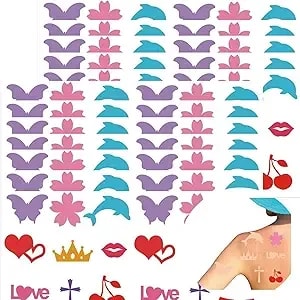Lktee Tanning Stickers，Tanning Stickers For Body – 210 Pcs Waterproof Tanning Bed Stickers, Temporary Kiss Tattoos & Body Art ， Sunbed Accessories For Men & Women