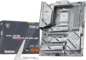 Msi Mag x870e Gaming Plus Max Wifi Motherboard, Atx - Supports Amd Ryzen 9000/8000 / 7000 Processors, am5 - ddr5 Memory Boost (Up To 8200+ Mt/S Oc), Pcie 5.0 x16, M.2 gen5, Wi-Fi 7, 5g Lan