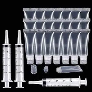 Rolybag 22 Packs Empty Lip Gloss Tubes Containers(10ml),Travel Empty Bottle,Refillable Soft Cosmetic Squeeze Tubes For Women & Girls Diy Lip Gloss Cosmetics