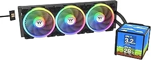 Thermaltake Minecube 360 Ultra Cpu Liquid Cooler; Intel/Amd Compatible; 3x120mm 500~2000rpm Swafan Ex Argb; Magforce 2.0. 4x 3.95 Tft Lcd Screens; Swappable Fan Blades; Black; Cl-w481-pl12sw-A