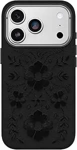 Otterbox Iphone 17 Pro Symmetry Series Cactus Leather Case - Ink Blossom (Black)