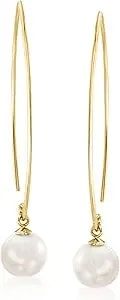 Ross-Simons 8-8.5mm Cultured Pearl Threader Drop Earrings