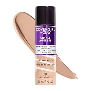 Covergirl+Olay Simply Ageless 3-In-1 Liquid Foundation Classic Ivory, 1 Ounce (Packaging May Vary)