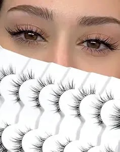 Natural Lashes That Look Like Extensions Strip Lashes Natural Look Thin Band Wispy Eyelashes 13mm Cat Eye False Eyelashes Foxy Eye Lashes 12 Mm 7 Pairs s10