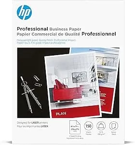 Hp Professional Business Paper, Glossy, 8.5x11 In, 52 Lb, 150 Sheets, Works With Laser Printers (4wn10a)
