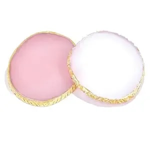 2 Pcs Resin Nail Art Palettes,Nail Polish Palette,Golden Edge Gel Nail Mixing Palette Nail Tray,Makeup Display Board,Nail Design Tools(White And Pink)