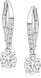 Ross-Simons 0.50 Ct. T.W. Diamond Drop Earrings In 14kt White Gold