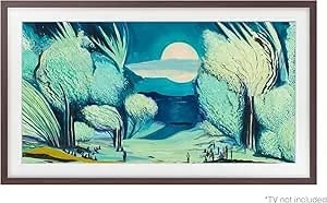 Samsung 50" The Frame Customizable Bezel 2021–2025, Modern Brown Magnetic Frame Trim Kit For 50-Inch Qled Art Tv, Easy Snap-On Wall-Mount Gallery Style Living Room Theater Decor, With Cleaning Cloth