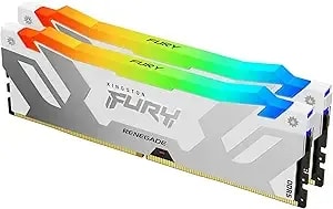 Kingston Fury Renegade White Rgb 32gb (2x16gb) 6400mt/S cl32 ddr5 Dimm - Infrared Syncing - Fury Ctrl Software - Overclocking - Intel Xmp 3.0 - Kit Of 2 - kf564c32rwak2-32