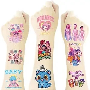 40pcs Korean Idol Demon Hunters Temporary Tattoos For Kids,Goodie Bag Stuffers Party Supplies Birthday Decoration Gifts For Girl Boys Home Activity Class Prizes Carnival Christmas Rewards