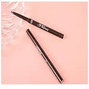 Generic Head Eyebrow Pencil Female Natural Not Easy Smudgeon Thrush Beginners Rotary Automatic Triangle Double Head Eyebrow Pencil Waterproof (02 Light Brown)