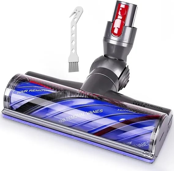 v8 v11 Anti-Tangle Replacement Head For Dy-Son v8 v11 v15 v10 Cyclone Vac - Cordless Vacuum Cleaner, Upgraded 43 Anti-Tangle Vanes Quick Release Roller Brush Motorhead Attachments For Hard Floors