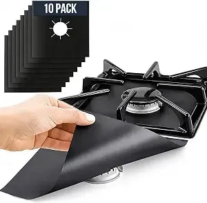 Gas Stove Burner Covers By Linda’S Essentials (10 Pack) - Extra Thick Non-Stick Reusable Stove Covers, Heat Resistant Gas Range Protectors, Stovetop Accessories To Keep Range Clean