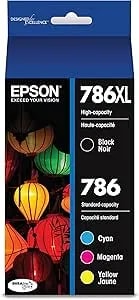 Epson T786 Durabrite Ultra -Ink High Capacity Black & Standard Color -Cartridge Combo Pack (T786XL-BCS) For Select Workforce Printers