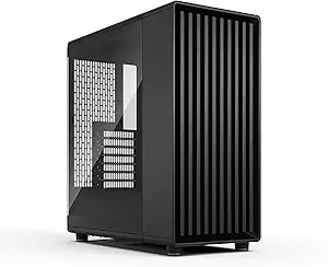 Fractal Design North Momentum Black - Glass Side Panel - Genuine Blackened Oak Wood Front - High Airflow Pc Gaming Case - Three Powerful 120mm Momentum Fans Included - Atx Support