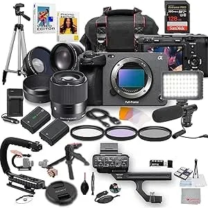 Sony fx3a Full-Frame Cinema Camera With Sigma 30mm F/1.4 Dc Dn Lens, Led Light, Microphone, 128gb Extreme Speed, U-Grip, Filters, Tripod, Case, Software, & More – Pro Video Bundle (36pc)