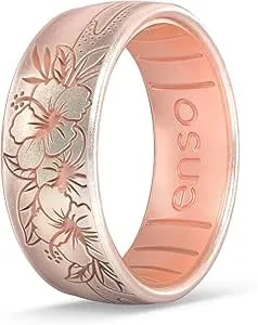 Enso Rings Etched Classic Silicone Rings - Etched Coastal Collection - Comfortable And Flexible Design