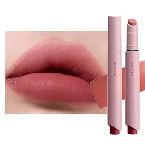 Joocyee Velvet Rouge Matte Lipstick Pencil, Lightweight Non-Sticky Long Lasting High Pigment Warm Red Pink Lip Color Waterproof Buildable Coverage