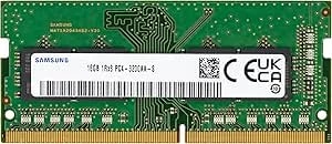 Samsung 16gb ddr4 3200mhz pc4-25600 (pc4-3200aa) cl22 Sodimm 1rx8 Single Rank 1.2v 260-Pin Laptop, Notebook Ram Memory