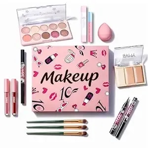 11pcs Makeup Kit, Lipstick & Eyeshadow, Makeup Set For Teens &Girls - Complete Basic Makeup Kit With Mild Ingredients. Suitable For Beginners Gentle Formula Makeup Set For Teens And Girls