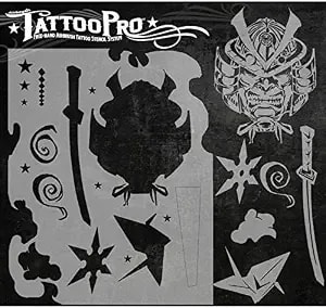 Airbrush Tattoo Pro Stencil (Samurai)