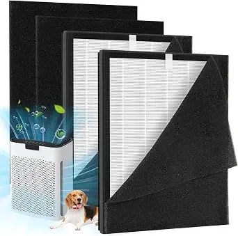2 Pack kj190l Filter Replacement For Mooka kj190 kj190l kj190h Air Purifier - For Home Large Room 2000 Ft², 2 kj190 Filters And 4 Washable Prefilters Pet Air Purifier Filters For Bedroom