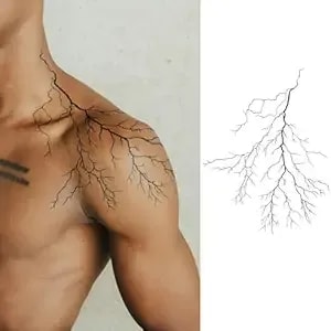 7-14 Days Long-Lasting Lightning Bolts Temporary Tattoos – Realistic & Waterproof Large Thunderbolt Semi Permanent Tattoo Stickers For Adults By Weekink