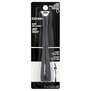 Covergirl Get In Line Liquid Eyeliner, Black Crystal, Long Lasting, 0.08 Ounces, Feather-Fine Tip, Contour-Grip Handle, Quick-Dry Liquid Eyeliner, Removes Easily