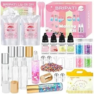 Diy Lip Gloss Making Kit, Lip Oil Maker Kits To Make Your Own Lipglosses With Roller Bottles, Moisturizing Lipstick Supplies Set, All-Inclusive Fun Lip Sticks Craft Kit For Girls Women