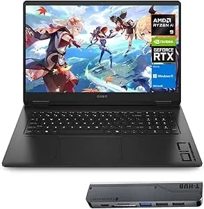 Hp Omen 17.3 Rtx 5070 Ai Gaming Laptop, 17.3" Fhd 144hz, Amd Ryzen Ai 9 365, Nvidia Rtx 5070, 64gb ddr5 Ram, 2tb Ssd, Rgb Backlit Kb, Low Blue Light, Bundle With Thunderobot 7 In-1 Usb-C Hub