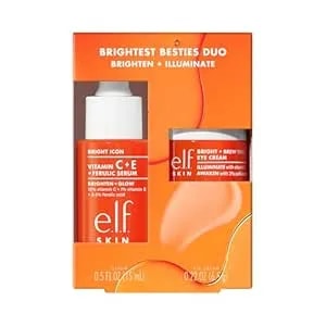 E.L.F. Skin Brightest Besties Duo, Travel-Sized Skincare Set, Brightening Face Serum & Vitamin C Eye Cream, Boosts Radiance, Depuffs & Evens Skin Tone, Vegan & Cruelty-Free