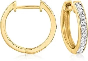 Ross-Simons Diamond Huggie Hoops Earring In 14kt Gold