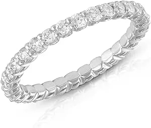 Amazon Essentials Igi Certified 1 Carat Lab Grown Diamond Eternity Band In 14k White Gold (vs1-vs2 Clarity, G-H Color) - Size 6
