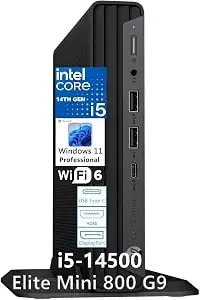 Hp Elite Mini 800 g9 Pc, i5-14500, 16gb ddr5 Ram, 512gb Ssd, Windows 11 Pro - Ultra-Compact Design Desktop Computer For Video Editing & Coding, Keyboard & Mouse Included, Windows 11 Pro