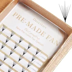 Decemars Premade Anime Butterfly Wing Spire Eyelash Extensions 0.07 C Curl 8-12mm Feather Shape Comic Winged Lash Clusters Manga Individual Lashes Black Natural Fairy Lashes (a07-C-0.07-8-12mm Mix)