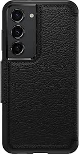 Otterbox Galaxy s23 Strada Series Case - Shadow (Black), Card Holder, Genuine Leather, Pocket-Friendly, Folio Case