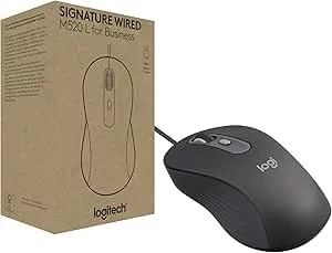 Logitech Signature Wired m520 L For Business, Optical Wired Mouse, Usb-C Plug-And-Play, Windows/Mac/Chrome/Pc/Laptops - Graphite