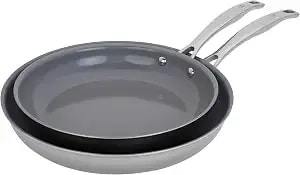 Henckels Clad h3 2-Pc Stainless Steel Ceramic Nonstick 10-In & 12-In Fry Pan Set