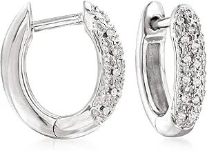 Ross-Simons 0.10 Ct. T.W. Diamond Huggie Hoop Earrings