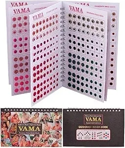 Vama Multicolour Plain Glitter Sparkle Shaded Crystal Diamond Stone Indian Bindi Booklet Sticker For Women (948 Fancy Bindi Book)