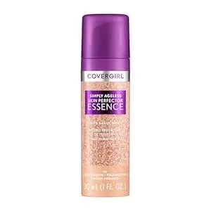 Covergirl Simply Ageless Skin Perfector Essence Foundation, 30 Light-Medium,Tinted Skincare Makeup Hybrid, Sheer Tint, Radiant Finish, Glowy Finish, Vegan Formula, 1.0oz
