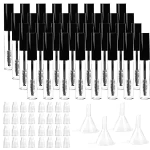 Hedume 32 Pack 10ml Empty Mascara Tube With Eyelash Wand, Eyelash Cream Container Bottle With Rubber Inserts And Funnels For Castor Oil, Diy Cosmetics