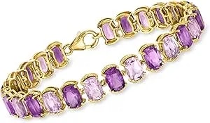 Ross-Simons 20.00 Ct. T.W. Tonal Amethyst Bracelet In 18kt Gold Over Sterling
