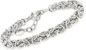 Ross-Simons Italian Rhodium-Plated Byzantine Bracelet. 7 Inches