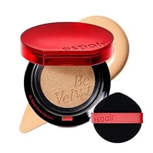 Espoir Be Velvet Cushion Foundation #23 Beige - Quick And Easy Coverage With Long-Lasting Color By Zero Oxidation, Velvety Smooth Finish & Lightweight Formula, Vegan, Korean Makeup, 0.46 Oz
