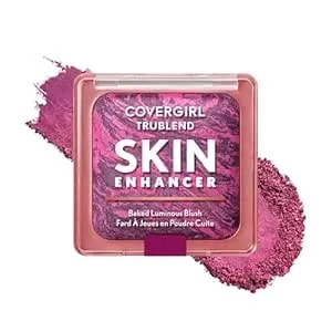 Covergirl Trublend Skin Enhancer Baked Luminous Blush, With Hyaluronic Acid & White Rose Extract, Blends Seamlessly - 430 Berry Punch (Berry With Fuchsia Swirls)