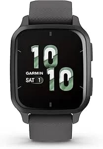 Garmin Venu® Sq 2 GPS Smartwatch - Amoled Display, All-Day Health Monitoring, Long Battery Life, Activity & Heart Rate Tracker, Slate And Shadow Gray