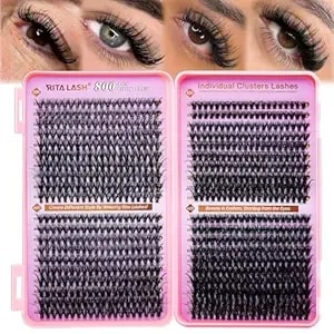 Lash Clusters Wispy Eyelash Clusters 800pcs Lashes Clusters PestañAs Postizas Naturales Cluster Eyelash Extensions Cluster Lashes Soft Lash Extension At Home For Beginners(30d+40d+50d+60d,8-16mm)