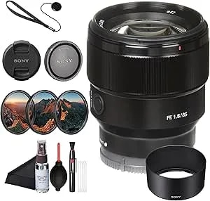 Sony Fe 85 Mm f1.8 Standard Telephoto Prime Lens – Lightweight Portrait Optics, Smooth 9-Blade Bokeh sel85f18/2, Filter Kit, Cap Keeper, Cleaning Kit, And More